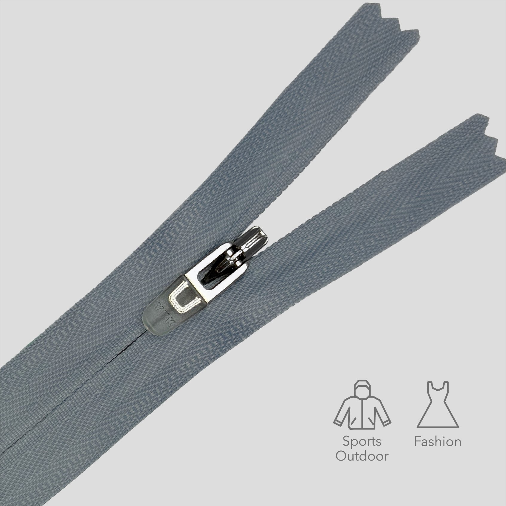 TITAS 2025 microsite zipper image -400x400_#20 CHT10C-39 DSTYGB C5 R10J GREEN-F KENSIN CONCEAL® AquaGuard® NATULON® with Semi-Auto Lock Slider​