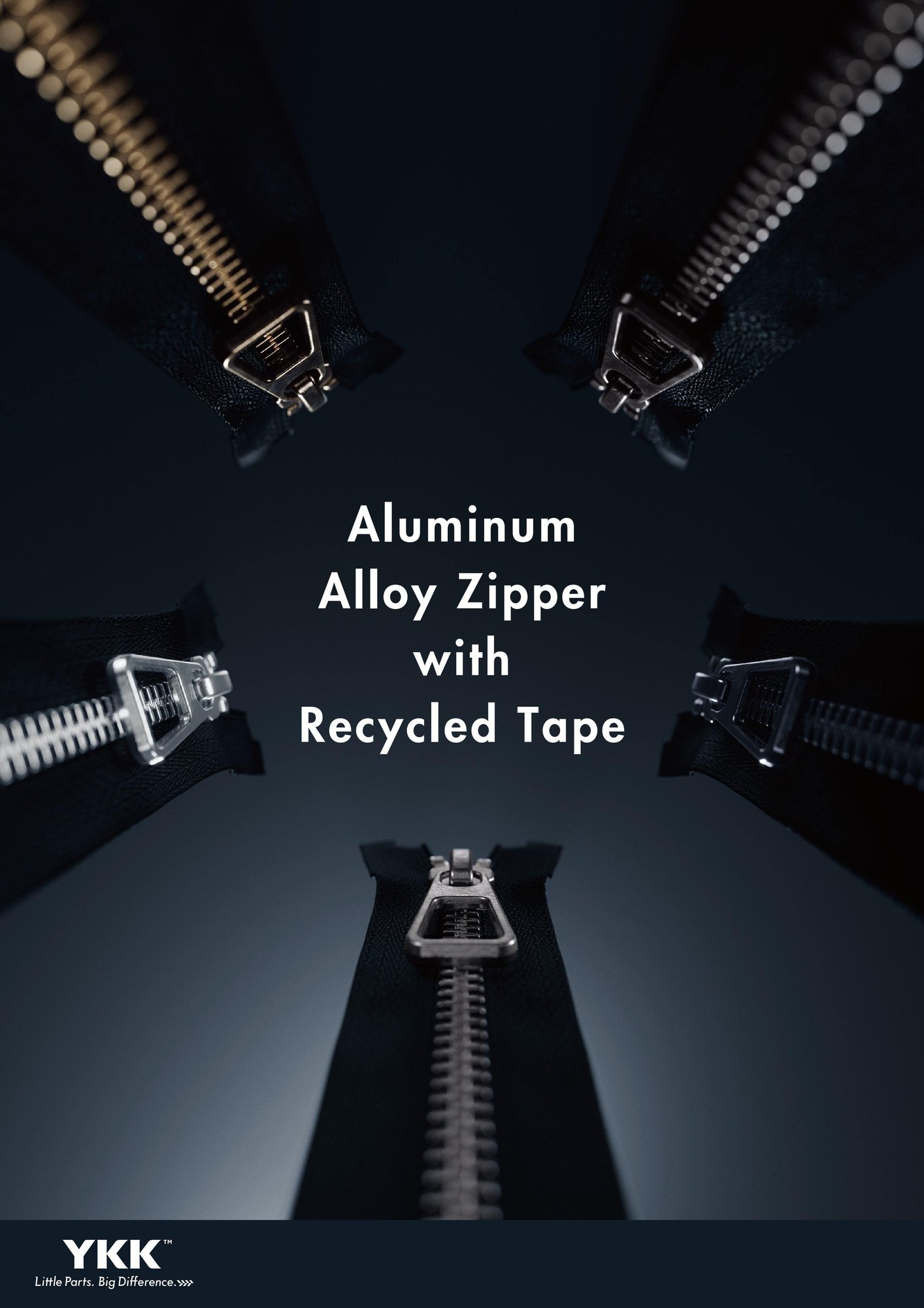 Aluminum Alloy Zipper with Recycled Tape